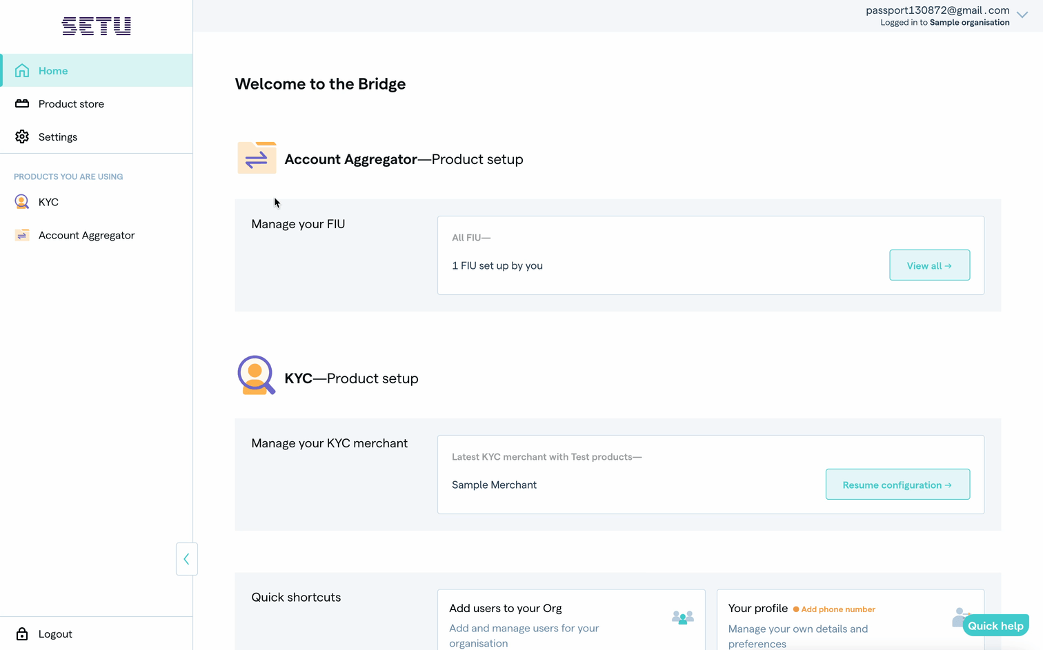 Bridge side navigation items