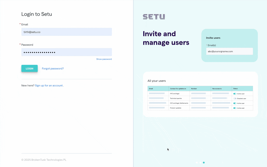 Login into the bridge